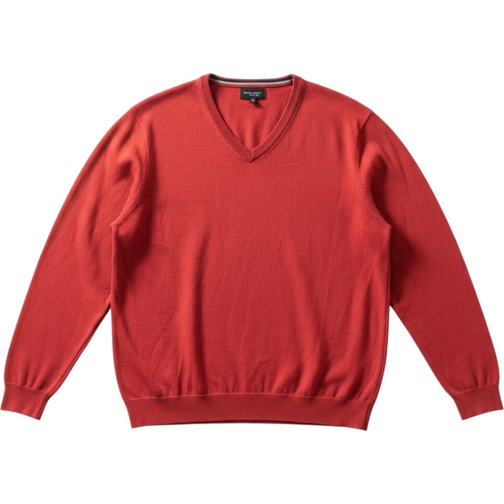 Bonobos V-Neck Sweater Men's XXL Red Extra Fine Merino Wool Standard‎ Fit Knit